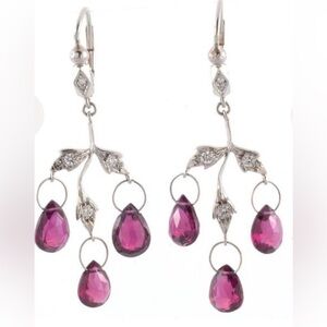 Cathy Waterman Diamond and Ruby garnet chandelier earrings
